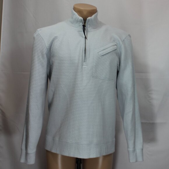 BILLY REID Double Knit Half-Zip Pullover Blue size  Large - Picture 3 of 10